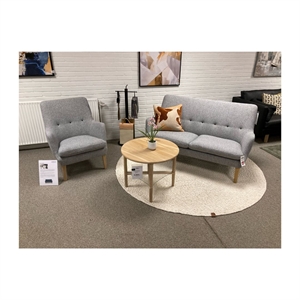 OUTLET - Nielaus AV53 stol + sofa - Design: Arne Vodder - Hallingdal stof - Mål: 147 cm.